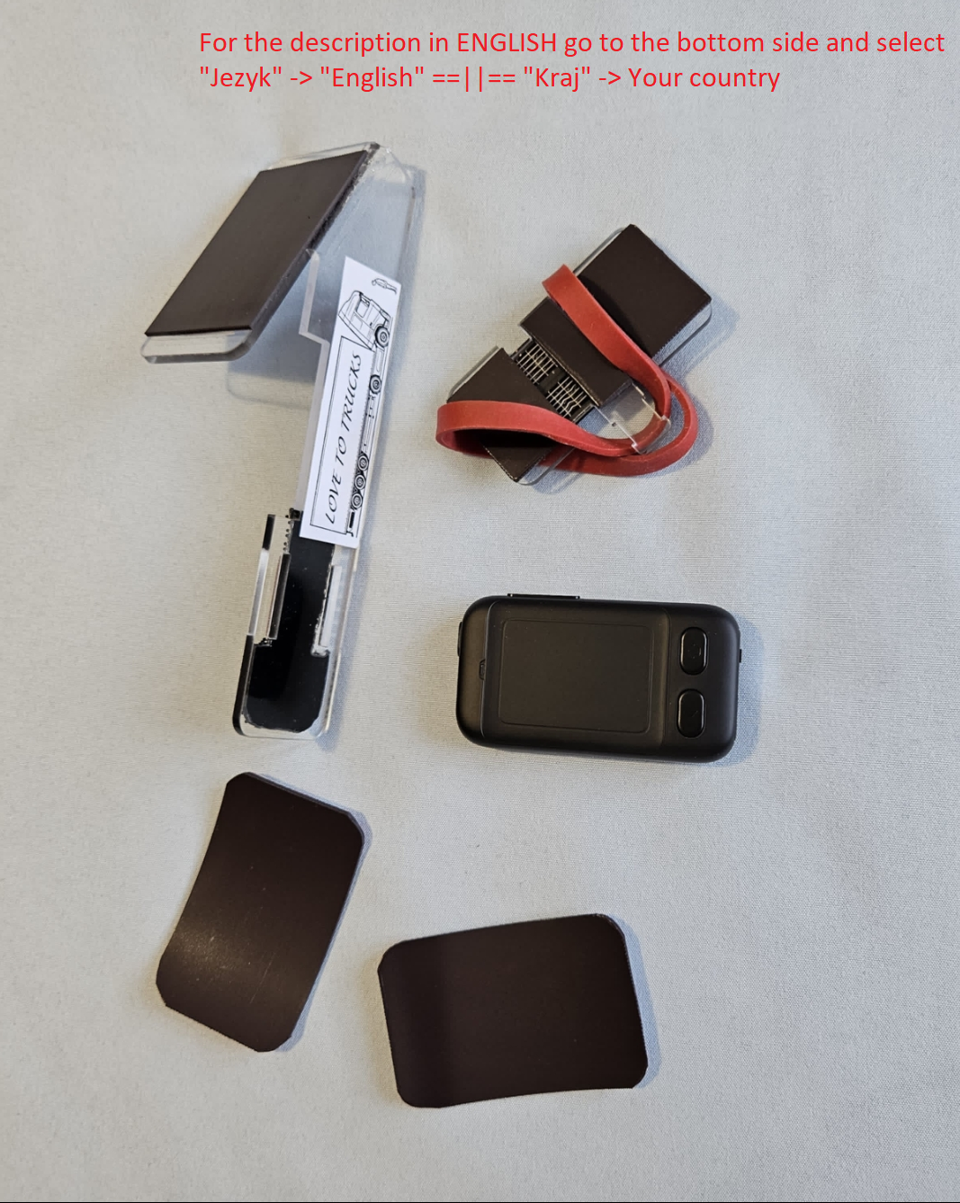 Rideremote - set for trucks and delivery vans. Device plus support device mounts